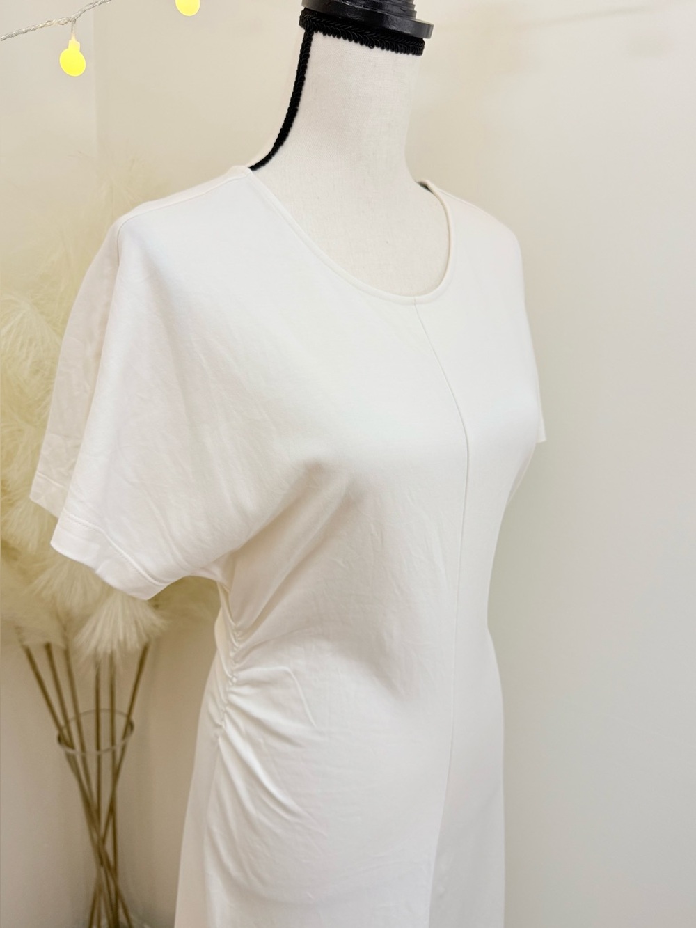 🌾 Banana Republic White Short-Sleeve Maxi Dress